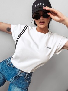 T-SHIRT DAMSKI RISCE O LA VOGA ECRU