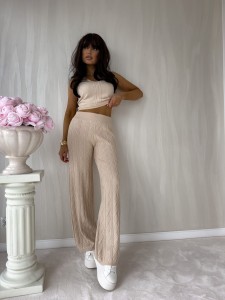 KOMPLET DAMSKI SWETERKOWY SAMIRA BY ME JASNY BEŻ