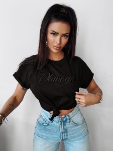 T-SHIRT DAMSKI MANILLA O LA VOGA CZARNY