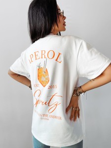 T-SHIRT DAMSKI SPRITZ O LA VOGA ECRU