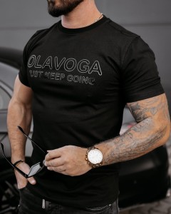 T-SHIRT MĘSKI COELLO O LA VOGA CZARNY