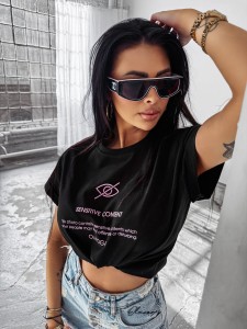 T-SHIRT DAMSKI GLASS O LA VOGA CZARNY