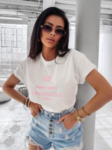 T-SHIRT DAMSKI GLASS O LA VOGA ECRU