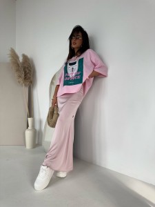 SPÓDNICA DAMSKA TURN ON PUDROWY 