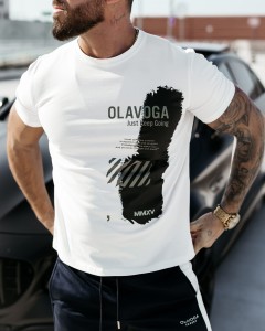 T-SHIRT MĘSKI SLEEK O LA VOGA ECRU