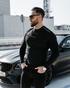 BLUZKA MĘSKA LONGSLEEVE CONY O LA VOGA CZARNY
