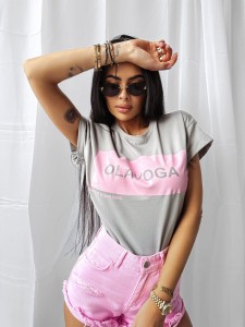 T-SHIRT DAMSKI SNACK O LA VOGA SZARY