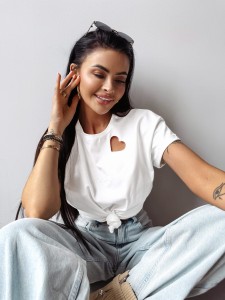 T-SHIRT DAMSKI LILAC O LA VOGA ECRU