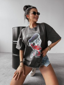 T-SHIRT DAMSKI MOSE O LA VOGA CIEMNY SZARY