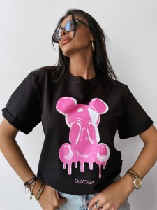 T-SHIRT DAMSKI GO ON OLAVOGA CZARNY