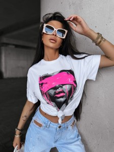 T-SHIRT DAMSKI TENTE O LA VOAG BIAŁY