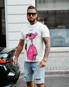 T-SHIRT MĘSKI HILLER O LA VOGA ECRU