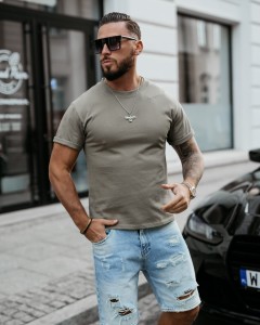 T-SHIRT MĘSKI SHADOW LUXE O LA VOGA  KHAKI