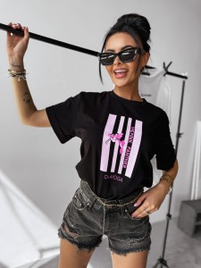 T-SHIRT DAMSKI CONTROL O LA VOGA CZARNY