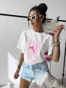 T-SHIRT DAMSKI CONTROL O LA VOGA BIAŁY