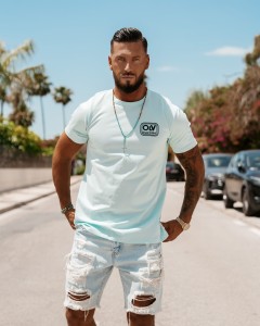 T-SHIRT MĘSKI ESKAL OLAVOGA NIEBIESKI