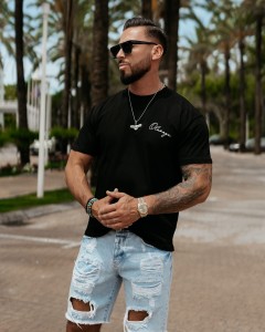 T-SHIRT MĘSKI BLUE HAROMONY O LA VOGA CZARNY
