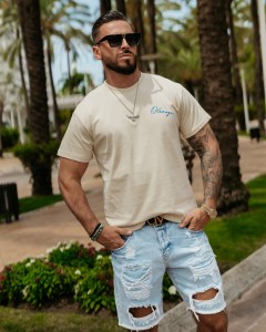 T-SHIRT MĘSKI BLUE HAROMONY O LA VOGA BEŻOWY