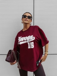 T-SHIRT DAMSKI BULLYS O LA VOGA BORDOWY
