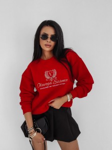 BLUZA DAMSKA FALL ESSENCE O LA VOGA CZERWONY