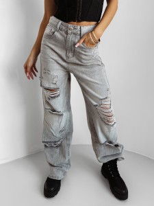 SPODNIE DAMSKIE JEANSOWE BAMBI O LA VOGA SZARY