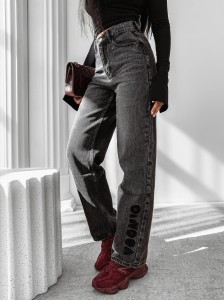 SPODNIE JEANSOWE DAMSKIE NIDO O LA VOGA CZARNY