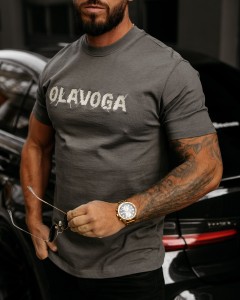 T-SHIRT MĘSKI REAL O LA VOGA GRAFITOWY