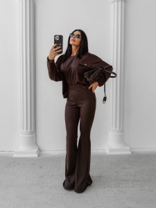 KOMPLET DAMSKI AURIC OLAVOGA CZEKOLADOWY