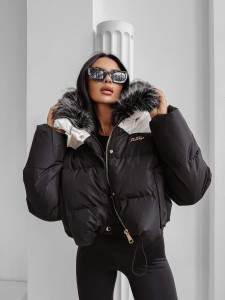 KURTKA DAMSKA PULLY OLAVOGA CZARNY BEŻOWY