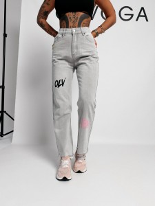 SPODNIE JEANSOWE DAMSKIE VIVID O LA VOGA SZARY