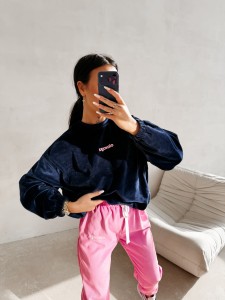 BLUZA DAMSKA VELVORA OLAVOGA GRANATOWY