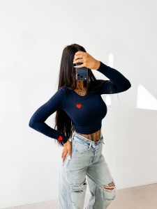 BLUZKA DAMSKA AMORIA O LA VOGA GRANATOWY