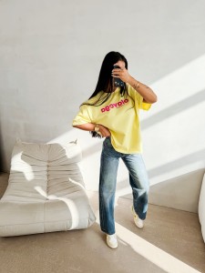 T-SHIRT DAMSKI NIMUE OLAVOGA ŻÓŁTY 