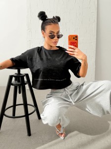 T-SHIRT DAMSKI VERLACE OLAVOGA CZARNY