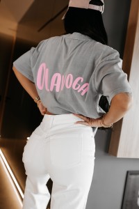 T-SHIRT DAMSKI BABE OLAVOGA JASNY SZARY