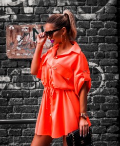 SUKIENKA GOLDEN BUTTONS POMARAŃCZ