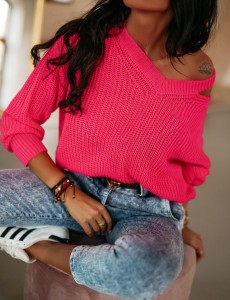 SWETER LEAH NEON RÓŻ
