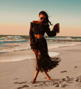 SPÓDNICA MAXI CZARNY