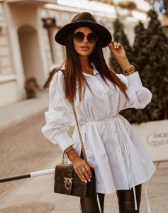 KOSZULA OVERSIZE BIAŁY