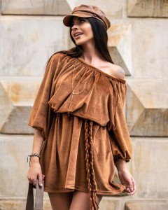SUKIENKA CORD DRESS KAMEL