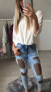 KOSZULA Z PRZEDŁUŻANYM TYŁEM BIAŁA