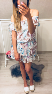 SUKIENKA HISZPANKA TROPICANA BIAŁA