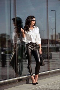 SPODNIE LEATHER BILD CZARNE