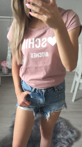 T-SHIRT M❤SCHINO BRUDNY RÓŻ