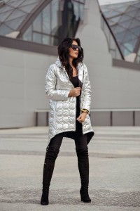 PŁASZCZ METALLIC SREBRNY